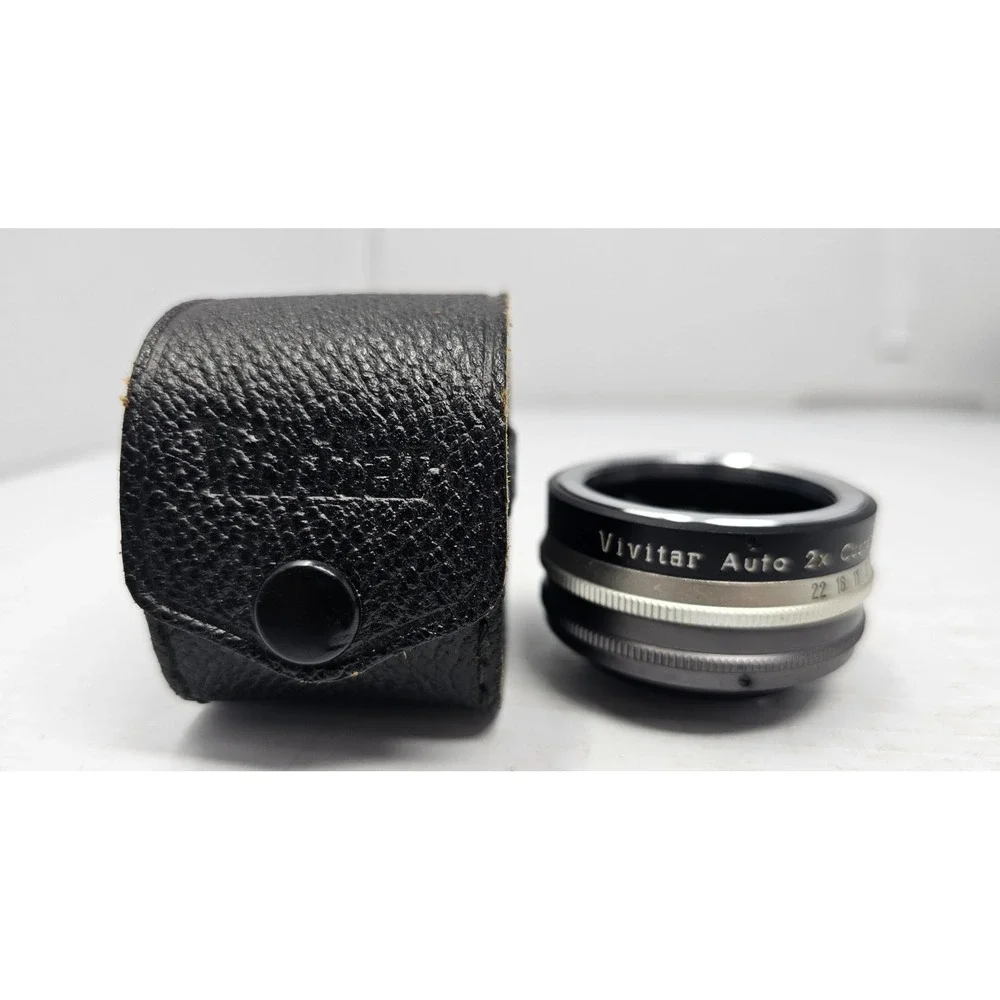 Vivitar Auto 2X Tele-Converter Model 2X-1 Lens With Original Leather Case NM